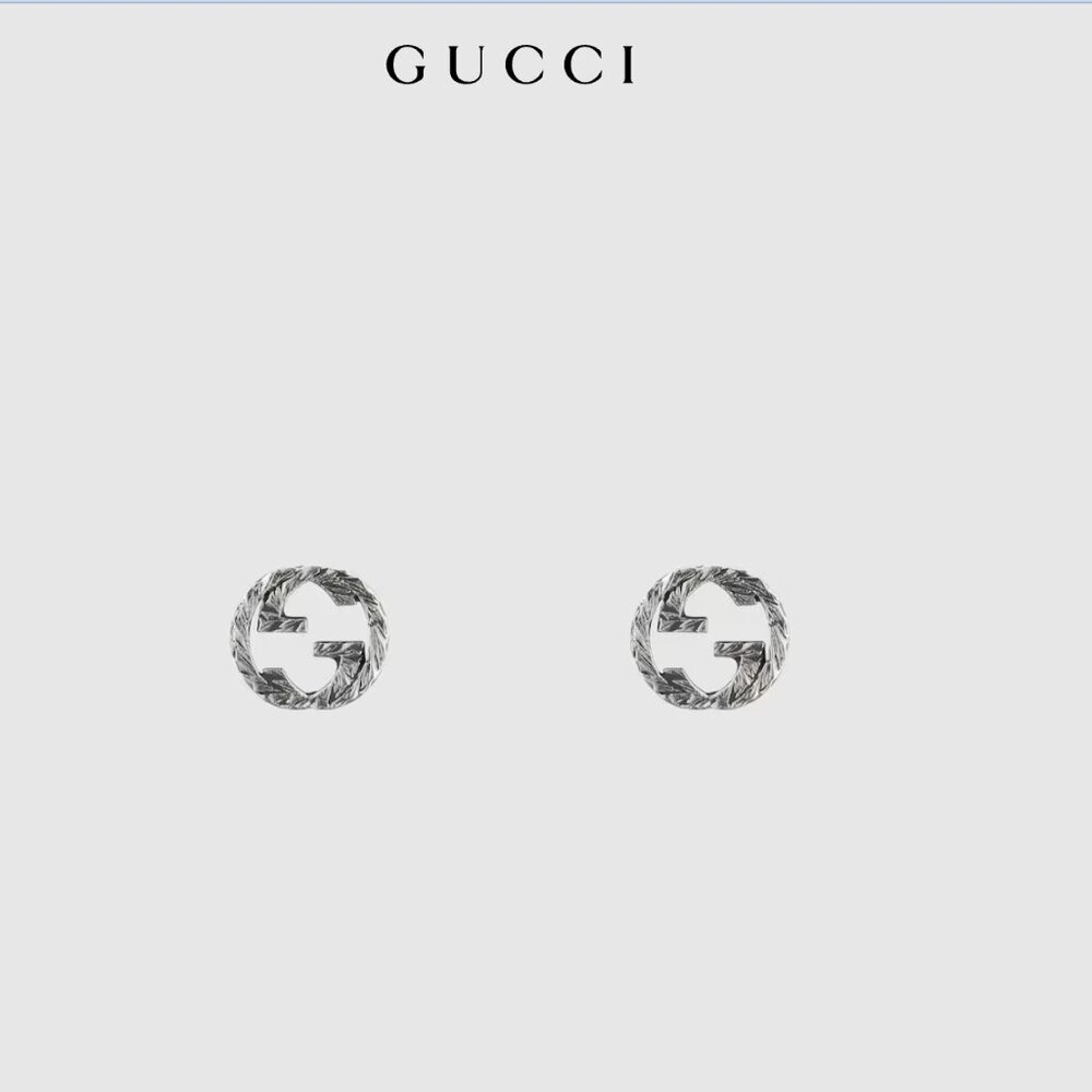 🌟 Authentic Gucci Sterling Silver Interlocking G Stud Earring (Single) 🌟
